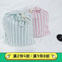 Tianzhu pure cotton knitted fabric storage bag cosmetic bag travel underwear clothes sundries drawstring cloth bag