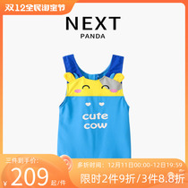 British swimsuit next panda baby boy zipper cartoon cow short sleeve one piece swimsuit trendy