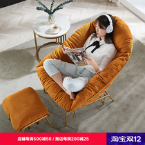 Lazy adult rocking chair Nordic creative recliner home fabric rocking chair adult balcony casual single sofa chair