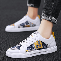 Autumn 2021 New Korean trend canvas graffiti board shoes small white leisure trendy shoes youth Wild Men shoes