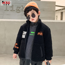 Mixi fruit imitation Lamb hair boy coat autumn and winter thick warm 2021 new childrens coat