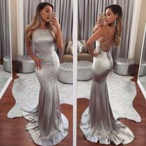 Ladies Bandage backless Women Gown Long Dresses Party dress