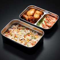 304 stainless steel lunch box student canteen grid lunch box can be heated by microwave oven office workers portable insulation box