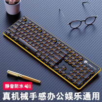 Wolf way mechanical feel keyboard mouse suit Notebook External game girl cute office dedicated typing Wired silent gaming film Chocolate silent desktop computer keyboard Tablet