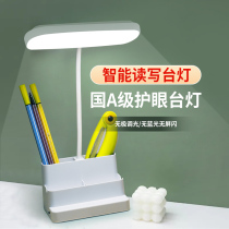 LED eye protection double pen holder table lamp student dormitory bedroom charging study lamp desk reading and writing homework special lamp