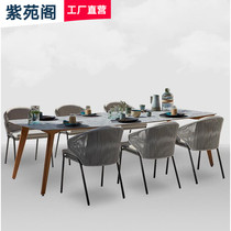 Outdoor tables and chairs combined courtyard chairvilla dining table and chairchairNordic furniture leisure designer customized three sets