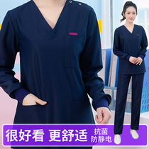 Korean version of wash clothes thickened operating room men and women long sleeves autumn and winter brush hand clothes brush hand clothes nurse uniform doctor work clothes