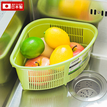 日本洗菜盆沥水篮洗水果洗菜篮子塑料厨房工具淘米客厅家用水果盘