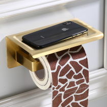 Free hole light luxury brushed gold 304 stainless steel tissue holder Toilet paper box Toilet shelf Bathroom paper box