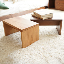 Low stool black walnut shoe change stool Childrens stool shoe change stool Simple creative small stool All solid wood household bench