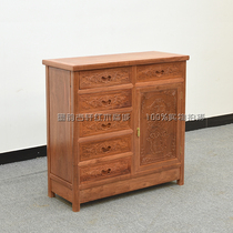 Mahogany cabinet Burmese rosewood chest of drawers Burmese flower big fruit red sandalwood chest of drawers antique locker furniture raw grinding