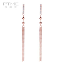 Face thin round face sterling silver earrings tassel earrings female Net red temperament long earrings 2021 New Tide
