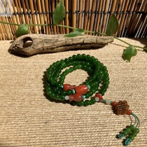 (Support re-inspection) Xishi Xinjiang Hetian Jade sheep fat jade sugar jade yellow and white seed Jasper 108 hand string