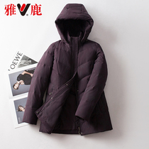 yaloo ya deer little man hooded down jacket women short 2021 new winter warm fashion short coat tide