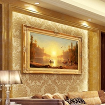 Cilu European living room background wall mural bedroom wall atmospheric landscape decoration painting Swan Lake oil painting