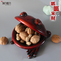 Retro Merchants Frog Wood Carving Swing Piece Practical Tabletop Containing Box Key Box Send Men And Women Friends Creative Birthday Gifts