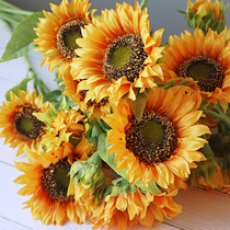 Sunflower Sun Flower Simulation Flowers Fake Flowers Bouquet Fields Garden Potted Furnishing Pieces Living Room Large Beam Floor Nordic Decoration