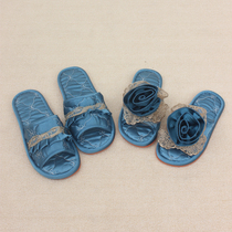 European flower fabric lovers slippers for men and women indoor silent floor slippers autumn soft base ox home drag