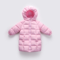 Anti-season clearance childrens down cotton clothes thick boys cotton clothes girls hooded padded jacket baby baby autumn and winter coat