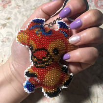 Newly 2022 new twelve zodiac key button embroidered its own hand bead cross embroidery car small piece