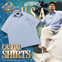 ACUSA American Street short sleeve shirt 90s loose fat casual dress half open placket three-dimensional embroidery process