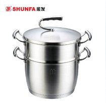 Shunfa Mimen double-handle steamed soup pot 20cm environmentally friendly non-coated 304 stainless steel double steamer three-layer composite bottom