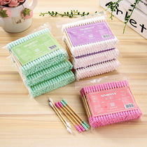 Children small head wood stick out of ear cotton swab makeup cotton stick makeup cotton stick disposable double head cotton stick
