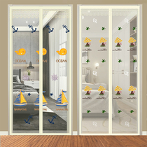 Summer anti-mosquito curtain encrypted office ventilation magnetic suction household creative soft magnetic stripe Velcro free perforation bedroom