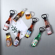 Home Beer Bottle Opener Creative fridge with magnetic sticker Identical Beer Screwdriver Fridge Magnetic Patch Decoration