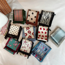 Silk scarf French hair band autumn thin lazy retro silk scarf womens small long ribbon decorative scarf headscarf streamer