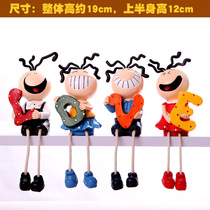 Hanging foot doll resin crafts ornaments Living room home cartoon characters trinkets ornaments Cute ideas