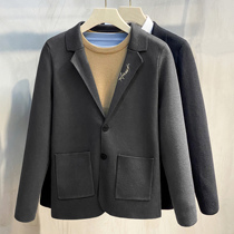 Autumn and winter mens casual suit light and light business slim cardigan sweater warm suit knitted shirt mens small coat