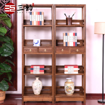 Chicken winged wood bookshelf mahogany bookcase Chinese furniture antique office solid wood shelf bookcase display rack
