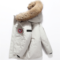 New winter winter men and women thick down jacket couples big fur collar outdoor tooling duck down warm coat