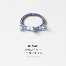 Kawano (jewelry) check bow Hairband hipster Joker hair cord rubber band female head ponytail head rope