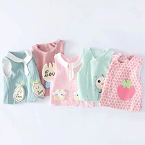 Baby vest spring and autumn wearing foreign style warm children clip cotton vest cute men and women Baby cartoon clothes 0-1