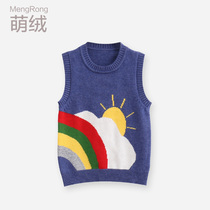 Boy vest sweater little boy cashmere sweater baby round neck child vest waistcoat waistcoat children cashmere sweater