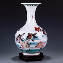 Reinstrumental High School of Arts and Crafts Hunan Province Ceramic Art Master Xiong Yulan hand-painted vase swing piece