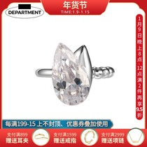 DEPARTMENT crystal Zircon tulip flower silver ring female summer niche design sense opening ring