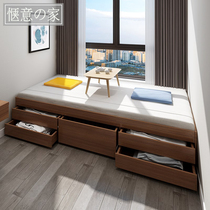 1 2-meter high box storage bed 1 5-meter drawer storage sheets Double bed Small apartment without bedside tatami bed