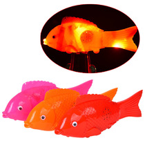  Electric solid color fish music swing fish singing swimming three lights solid color fish will wag tail fish stall toy wholesale