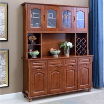 Solid wood high wine cabinet against the wall cabinet living room Chinese style multi-function locker glass door display cabinet restaurant sideboard
