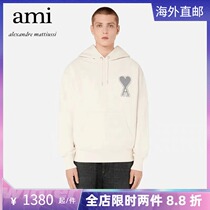 Ami Paris Autumn Winter New men and women Big Loving Sleeve Heads Embroidered with Hooded Sweatshirt Jacket Long Sleeve Sweatshirt