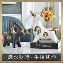 Bull turned dry Kun Merchants Golden Bull Swing Piece Creative Gift Home Living Room Bookroom Wine Cabinet Decorations Office Furnishing