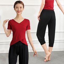 Yoga Sportswear Sports Suit Women Summer Short Sleeve Summer Thin section high-end professional tennis Red Fitness gym Gym Dance Suit