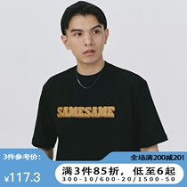 SAMESAME22SS western denim printed short sleeve T-shirt pure cotton hip hop trendy loot lovers male and female summer