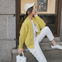 Tide brand short Baseball Jacket Women spring and autumn 2021 New Korean casual loose student sweater jacket