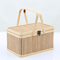 Handmade bamboo basket square Dragon Boat Festival zongzi packaging basket egg fruit basket bamboo basket portable gift basket zongzi gift box