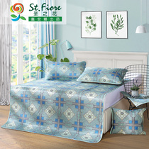 Fuana Saint Flower Ice Silk Mat Three Piece Set Breathable Summer Mat 1 8m Bed Folding Air Conditioning Soft Mat 1 5