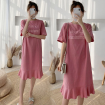 Small frescoed maternity dress with summer dress dress fashion Damp Spicy Mother Personality Summer Dresses Spring Summer Short Sleeves Clothes